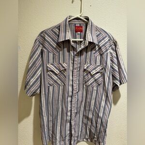 Plains western wear pearl snap button down